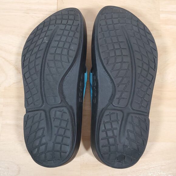 OOFOS OOriginal Sport Thong Sandals Aqua Blue Women's Sz 7 EU 38 Recovery Beachy - Picture 9 of 10